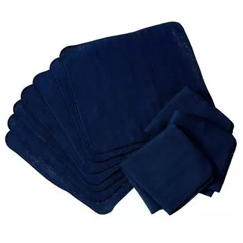 Марлевый носовой платок марлевое полотенце сделано в Senshu полотенце 23 x 23 темно-синее 10 шт. набор, односторонний носовой платок, Япония, (приблизительно. см), тёмно-синий