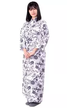 Марля, двухслойная, с ночнушкой Inn [Ai-Ai] Женская юката, Япония, 100% хлопок, марля, оби, юката, (XL) белый