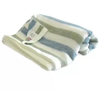 Марля Imabari marine, размер 140 x 190, для высокотемпературной стирки, одеяло, полотенце, односпальное, кайма, 100% хлопок, Япония, см, легкая, 5-слойная синий