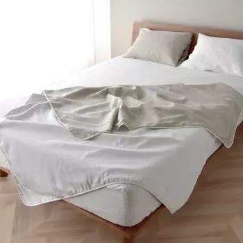 Марля японская отбеленная двойная марля, изготовленная из 140 x 200, двустороннее скандинавское французское хлопковое льняное одеяло, отбеленное x чисто белое x одеяло, лен,