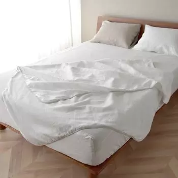 Марля японская отбеленная двойная марля, изготовленная в размере 140 x 200, двухстороннее большое французское хлопковое льняное одеяло отбеленное x чисто белое x одеяло, лен, одеяло,