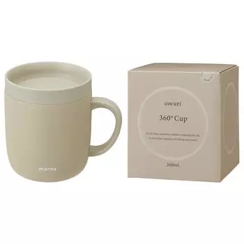 Marna Cup Вы можете пить с крышкой на двухслойной кружке с рождественским кофе кружка из нержавеющей стали с крышкой cocuri clay бежевый K798BE 360° (260 мл) бежевый