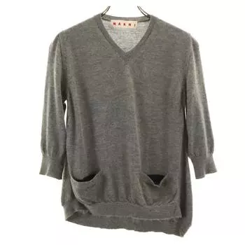 MARNI Made in Italy Cashmere Blend Five-quarter sleeve V neck sweater Women Used