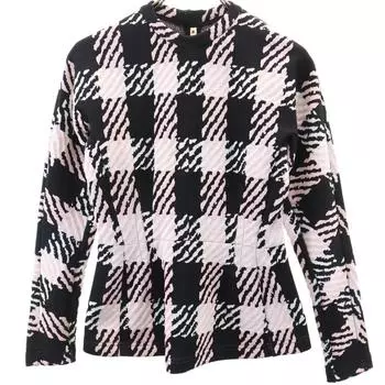 MARNI made in Italy Check Pattern Long sleeve Cut 38 Pink x Black Women Used