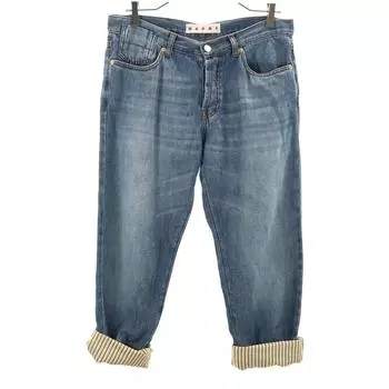 MARNI Made in Italy Linen Blend cropped Denim pants W25 Wash blue jeans Women Used