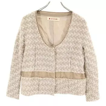 MARNI Made in Italy Linen Blend No color jacket 42 Grege Women Used