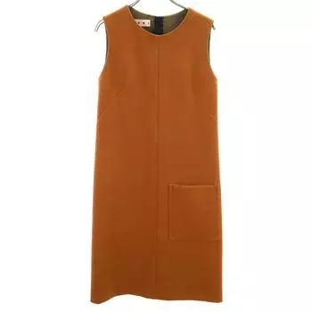 MARNI made in Italy No sleeve Knee-length dress 36 Brown Women Used