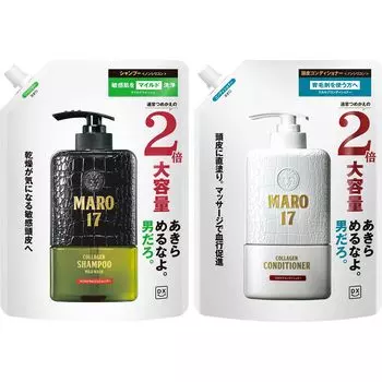 MARO17 DX Treatment большой емкости сменный блок двойного размера для чувствительной кожи [набор шампуней] [мягкое мытье] для мужчин без силикона