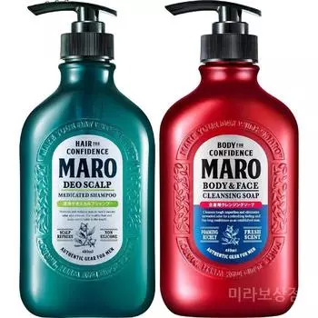 Maro 17 Deo Scalp Shampoo 480ml + Body Soap for whole body 450ml