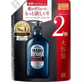 MARO 3D Volume Up Gentle Mint Double 760ml Shampoo, Scent, Refill,