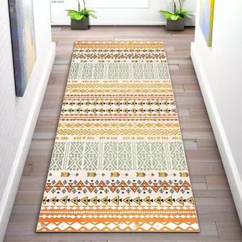 Марокканский этнический стиль Коврик для кухни Коврик для прихожей Коридор Балкон Длинные ковры Спальня Прикроватные декоративные коврики Домашний ковер в прихожей 60x200cm 23.6x78in