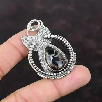 Марокканский кулон с трещинами в грязи, подвеска из стерлингового серебра 925 пробы, ювелирные изделия из драгоценных камней высшего качества, кулон ручной работы, подарок для друга, дизайнерские ювелирные изделия