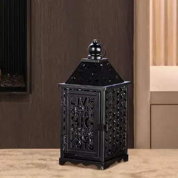 Марокканский подвесной фонарь для дома и сада 11cmx11cmx26cm чёрный