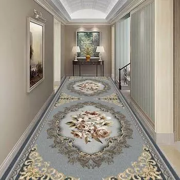 Марокко Длинный ковер для прихожей Роскошный ковер в европейском стиле для коридора Нескользящий пол прикроватный кухонный коврик Коврик для прохода Customized size