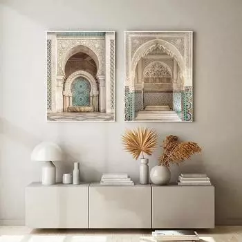 Марокко Menbohemia арабская исламская архитектура плакат картина маслом скандинавская гостиная настенная картина дома 21cm30cm NoFrame
