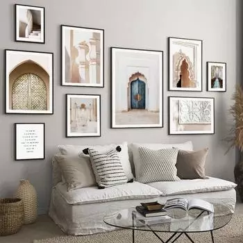 Марокко, здание, дверь, церковь, цитаты, настенная живопись на холсте, плакаты на скандинавскую тему и принты, настенные панно для гостиной, домашний декор 21cm30cm NoFrame