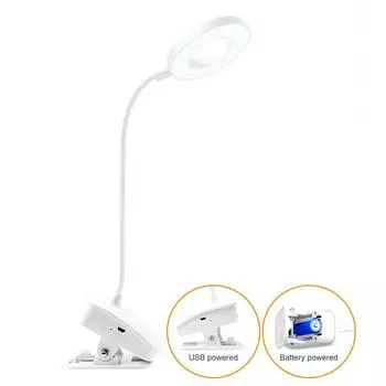 MARPOU 360° Flexible LED Table Lamp USB Rechargeable Desk Lamp With Clip Brightness Dimming Eye Protection USB Rechargeable Bed