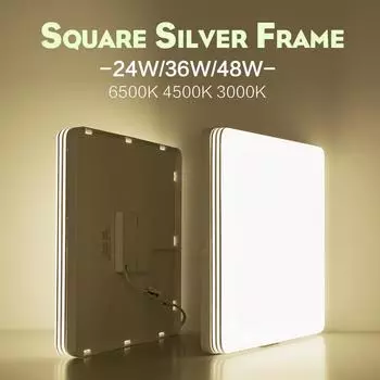 MARPOU 48 Вт Потолочный светильник большой мощности для комнаты, квадратный, современный, внутреннее освещение 110/220 В, холодный белый, теплый белый, нейтральный белый свет 48W