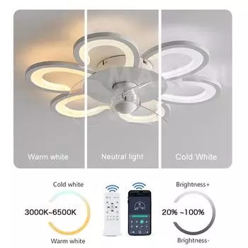 MARPOU Smart Ceiling fan with light 220V Fans for Home Modern Led Chandelier Fan with Remote Control Lamp for Bedroom room Deco 220V