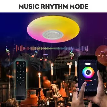 MARPOU Smart LED Ceiling Light RGB с музыкальным динамиком Bluetooth Application Dimmable Home Bedroom с пультом дистанционного управления Living 220