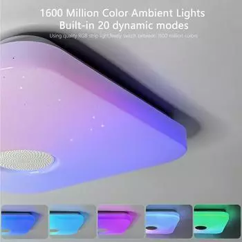 MARPOU Современные потолочные светильники RGB Smart Ceiling Light Dimming Home Lighting Tuya APP Bluetooth Music Light с дистанционным управлением 60 Вт