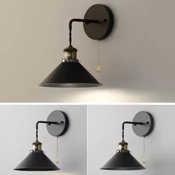 MARPOU Винтажный настенный светильник для чердака, столовой, спальни, кабинета, ванной комнаты, железный абажур E27, креативное освещение, промышленный лофт