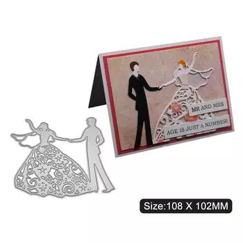 Married Couple Frame Metal Silvery Stencil Embossing Cutting Dies For Diy Scrapbooking Paper Album Cards Making серебряный