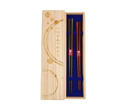 Married Couple Hexagonal Moon Dishwasher Antibacterial Designed with paulownia box and Thank Wedding Respect for the Aged Starting Chopsticks