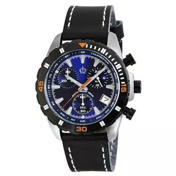 MARSHAL Мужская MRZ019-LSBL (Пламя Солнца) Круглые часы из черной нержавеющей стали с несколькими стрелками, аналоговые