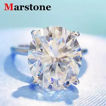 Marstone 1-3CT Moissanite Diamond D VVS1 Oval Женское кольцо 925 Sliver 18k Белое золото Обручальные кольца Лучшие качественные кольца для женщин us 5 белый