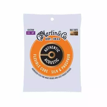 MARTIN Acoustic Guitar Strings AUTHENTIC ACOUSTIC Flexible Core MA130FX Custom (SILK & PHOSPHOR) .011-.047