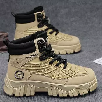 Martin boots autumn high-top British style retro casual tooling boots outdoor mountaineering thick-soled desert combat boots 39 песочный