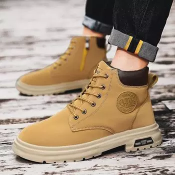 Martin boots British casual shoes new high-top trendy side zipper tooling men s shoes large size trendy shoes 39