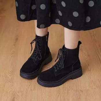 Martin Boots Casual Leather Boots Short Boots 35 чёрный