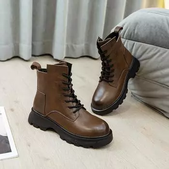 Ботинки Martin Ботинки на плоской подошве Хлопковая обувь 35 чёрный