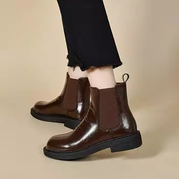 Ботинки Martin Ботинки на плоской подошве Прямые ботинки Повседневные кожаные ботинки 34 чёрный