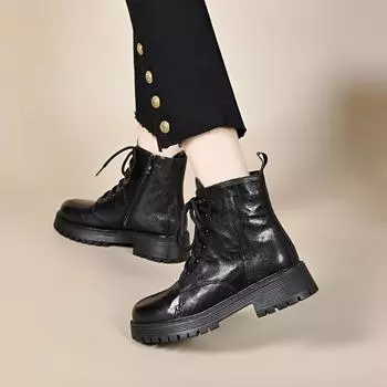 Ботинки Martin Кожаные ботинки Повседневные ботинки на плоской подошве Женские ботинки Короткие ботинки 34 чёрный