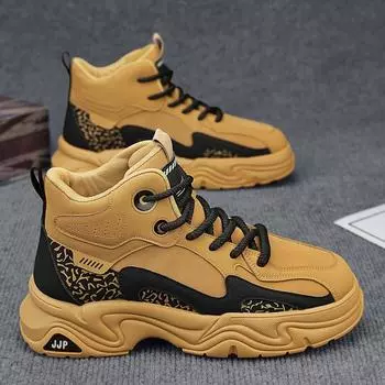 Martin boots men s 2024 autumn and winter British style high-top kick can t be rotten, big yellow boots men s casual height-increasing medium-top too 39