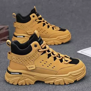 Martin boots men s 2024 new autumn versatile high-top tooling boots men s height-increasing outdoor sports rhubarb boots wear-resistant 39