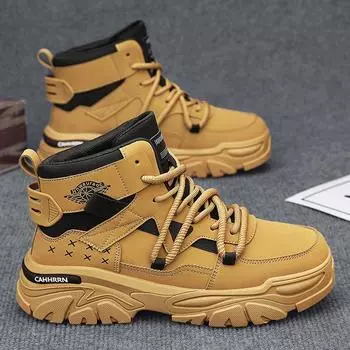 Martin boots men s 2024 new autumn and winter leisure sports wear-resistant outdoor British style high-top tooling men s boots 39