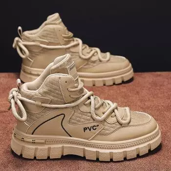 Martin boots men s 2024 new autumn high-top thick-soled British-style men s tooling boots medium-top casual sports trendy shoes 39