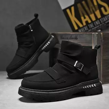 Martin boots men s 2024 new winter high-top tooling shoes men s British style retro thick-soled heightening rhubarb boots 39