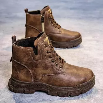 Martin boots men s 2025 autumn new British style side zipper recreational locomotive boots versatile men s thick-soled tooling boots 39