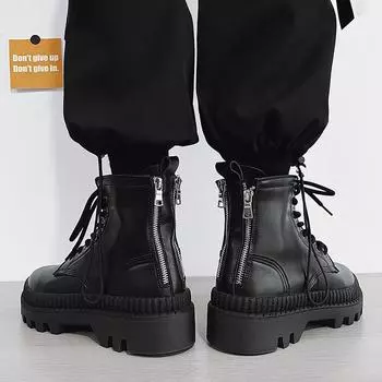 Martin boots men s 2025 new men s shoes black leather surface high-top British style trend locomotive leather boots tooling boots shoes 39
