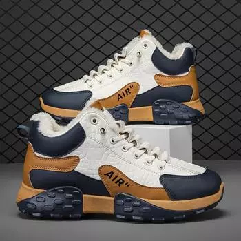 Martin boots men s 2025 new winter velvet warm two cotton shoes high-top cold-proof thickened snow boots sports trendy shoes 39