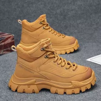 Martin boots men s autumn 2024 high-top kick not bad big yellow boots outdoor sports mountaineering non-slip and wear-resistant tooling boots 39