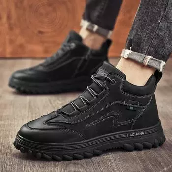 Martin boots men s autumn and winter new kitchen work waterproof and wear-resistant work shoes casual versatile sports mid-top board shoes 39