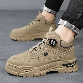 Martin boots men s autumn leisure sports non-slip outdoor mountaineering desert combat knob tooling boots men s 2024 39