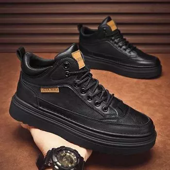 Martin boots men s autumn men s shoes new high-top tooling shoes men s trend versatile platform casual leather shoes short boots 39