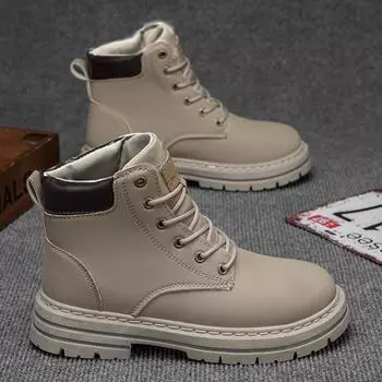 Martin boots men s autumn non-slip 2024 new outdoor desert big yellow boots men s casual retro British tooling shoes 39 чёрный